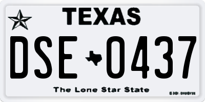 TX license plate DSE0437
