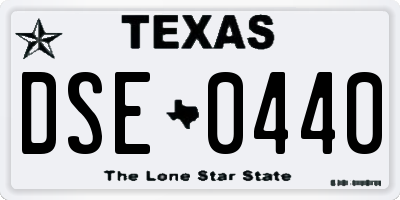 TX license plate DSE0440
