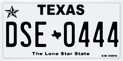 TX license plate DSE0444