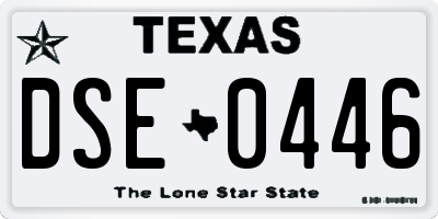 TX license plate DSE0446