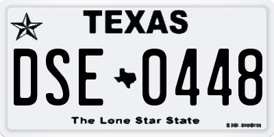 TX license plate DSE0448