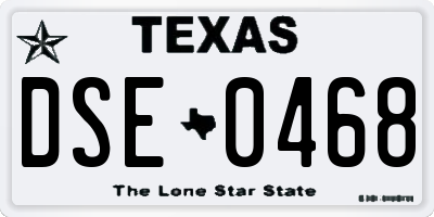 TX license plate DSE0468