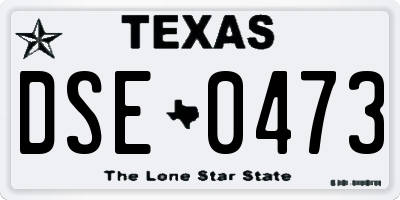 TX license plate DSE0473