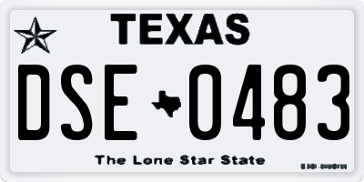 TX license plate DSE0483
