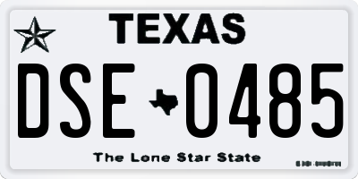 TX license plate DSE0485