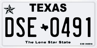 TX license plate DSE0491