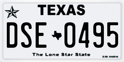 TX license plate DSE0495