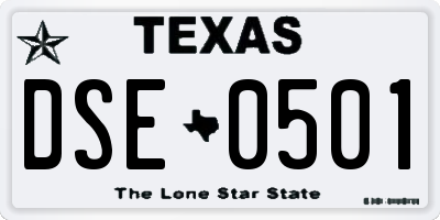 TX license plate DSE0501
