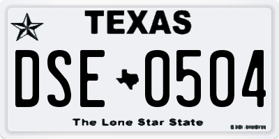 TX license plate DSE0504