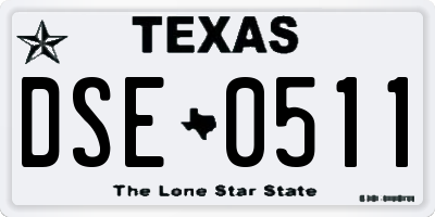 TX license plate DSE0511