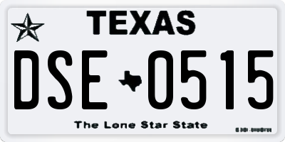 TX license plate DSE0515