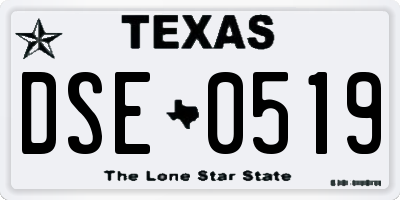 TX license plate DSE0519