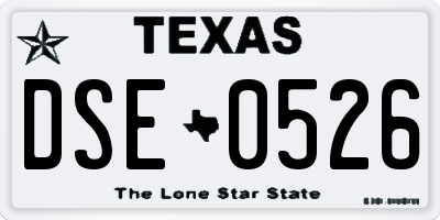 TX license plate DSE0526