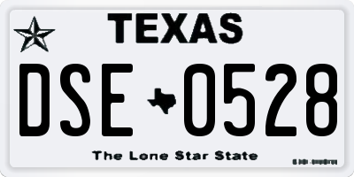 TX license plate DSE0528