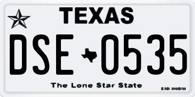 TX license plate DSE0535