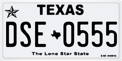 TX license plate DSE0555