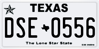 TX license plate DSE0556