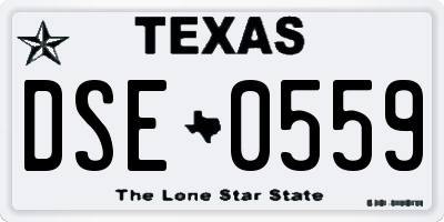 TX license plate DSE0559