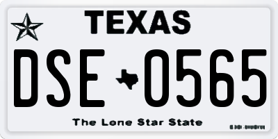 TX license plate DSE0565