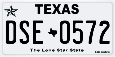 TX license plate DSE0572
