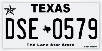 TX license plate DSE0579