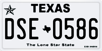 TX license plate DSE0586
