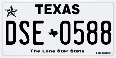 TX license plate DSE0588