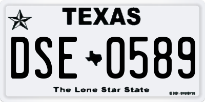 TX license plate DSE0589