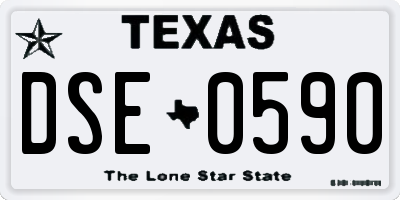 TX license plate DSE0590
