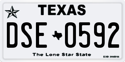TX license plate DSE0592