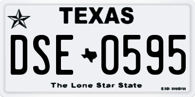 TX license plate DSE0595