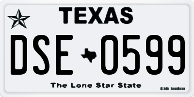 TX license plate DSE0599