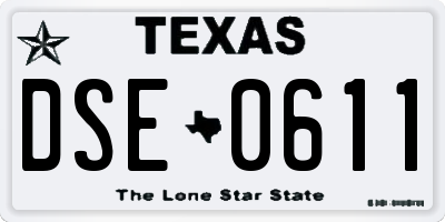 TX license plate DSE0611