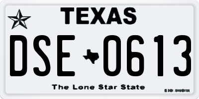 TX license plate DSE0613