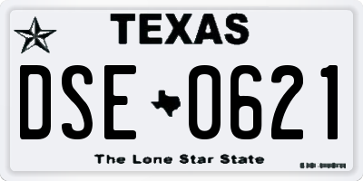 TX license plate DSE0621