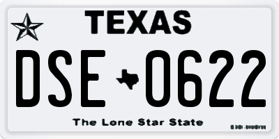 TX license plate DSE0622