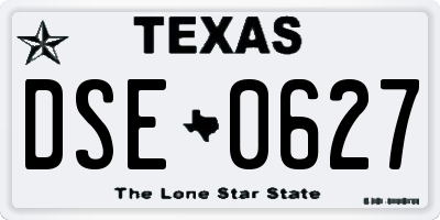 TX license plate DSE0627