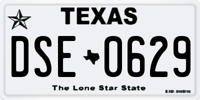 TX license plate DSE0629