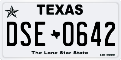 TX license plate DSE0642