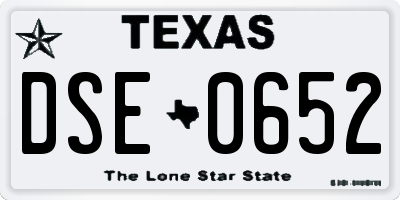 TX license plate DSE0652
