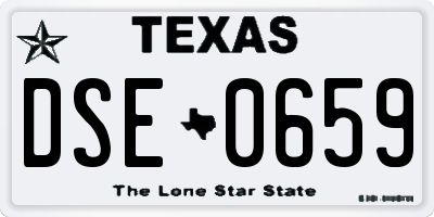 TX license plate DSE0659