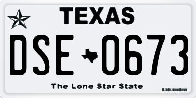TX license plate DSE0673