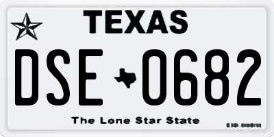 TX license plate DSE0682
