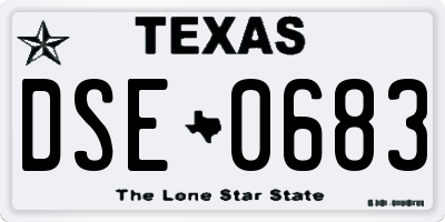 TX license plate DSE0683