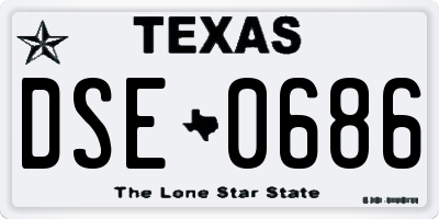 TX license plate DSE0686
