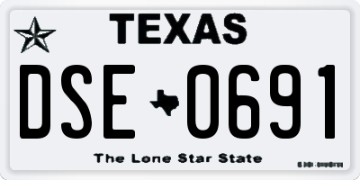 TX license plate DSE0691