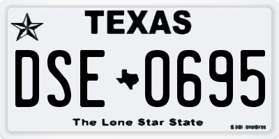 TX license plate DSE0695