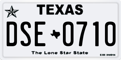 TX license plate DSE0710