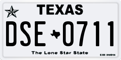 TX license plate DSE0711