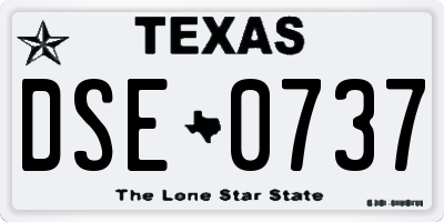 TX license plate DSE0737